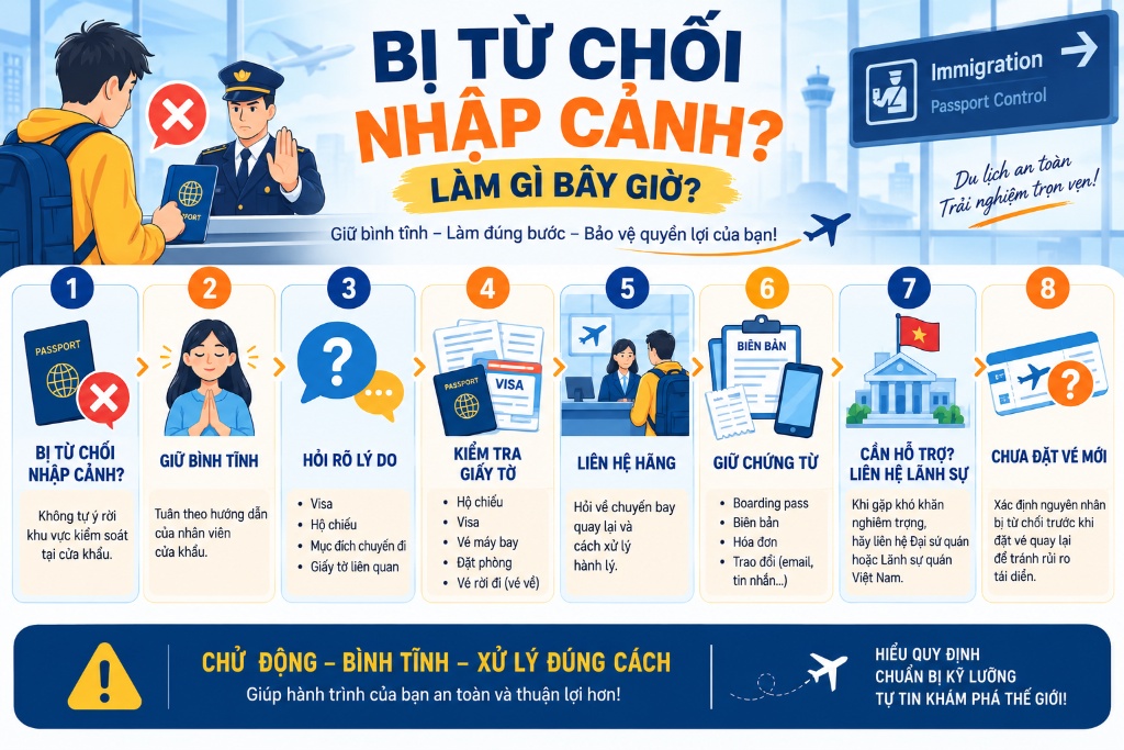 bị từ chối nhập cảnh phải làm gì tại sân bay