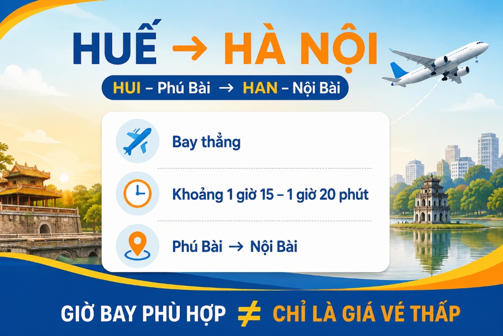 Vé máy bay Huế Hà Nội: giá rẻ và cách đặt chọn hãng tốt nhất