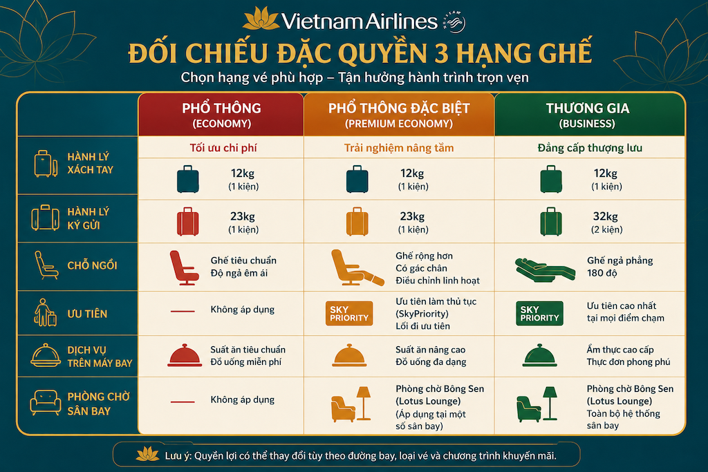 Vé máy bay Vietnam Airlines: chọn hạng nào, giá bao nhiêu và đặt ở đâu đúng giá?