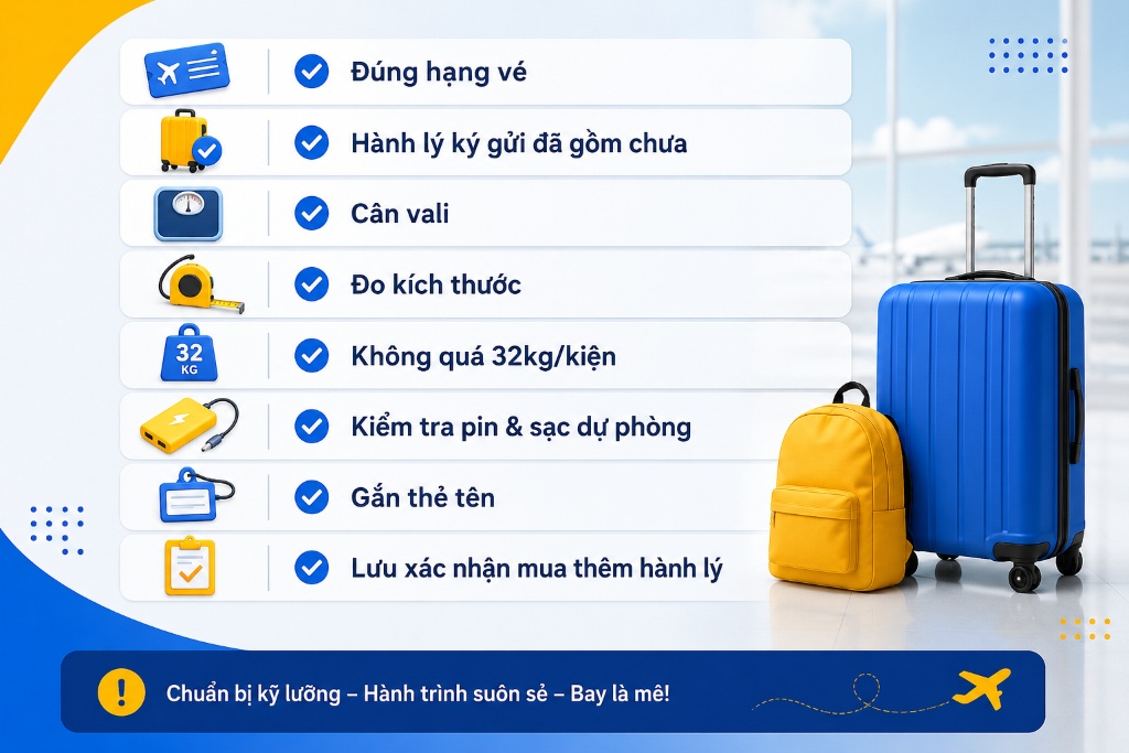 nhân viên cân vali xách tay tại quầy làm thủ tục