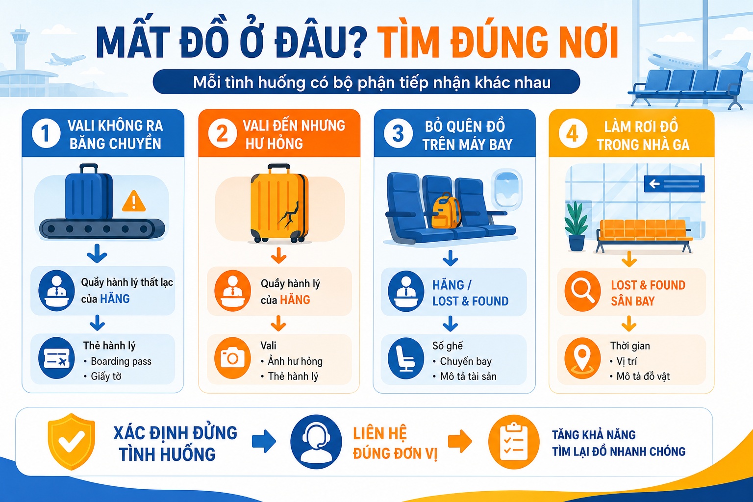 quầy hành lý thất lạc tại khu vực ga đến sân bay