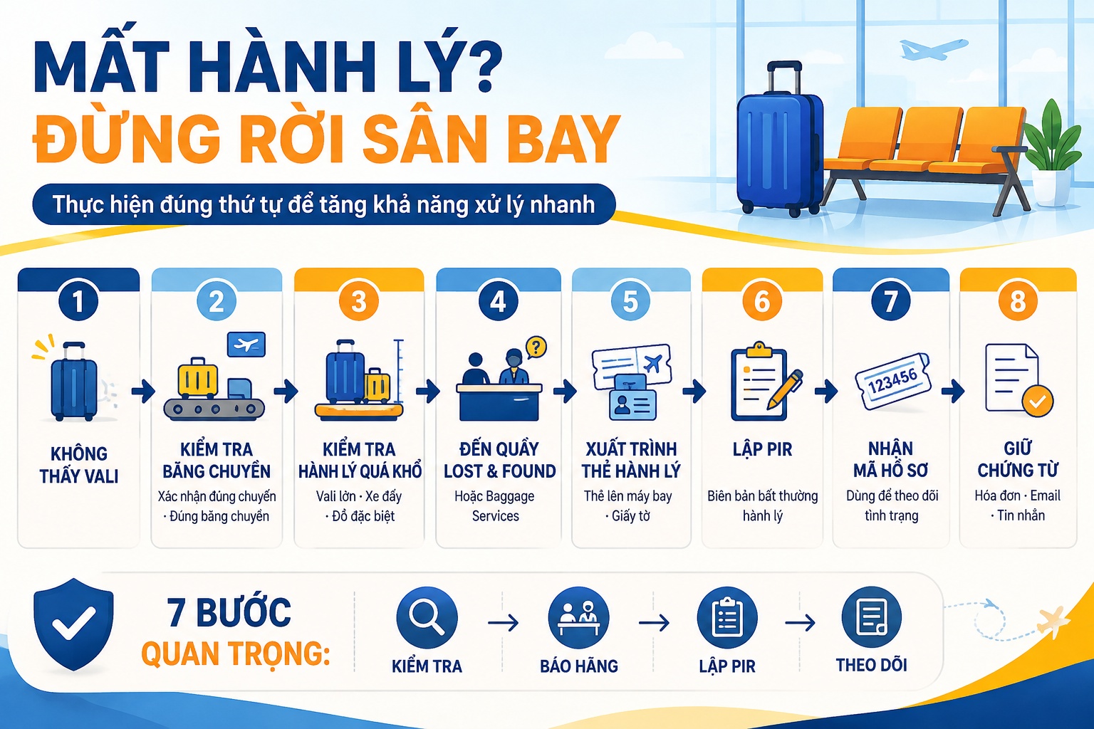 Mất hành lý ở sân bay phải làm sao? 7 bước cần xử lý ngay
