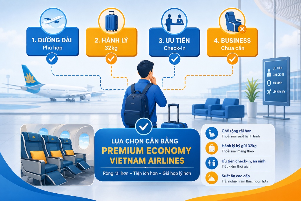 Premium Economy Vietnam Airlines là gì? Có nên nâng hạng không?