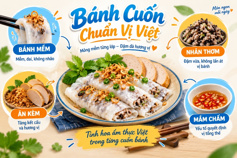 Bánh cuốn Đà Nẵng: 5 địa chỉ đáng thử khi ghé thành phố