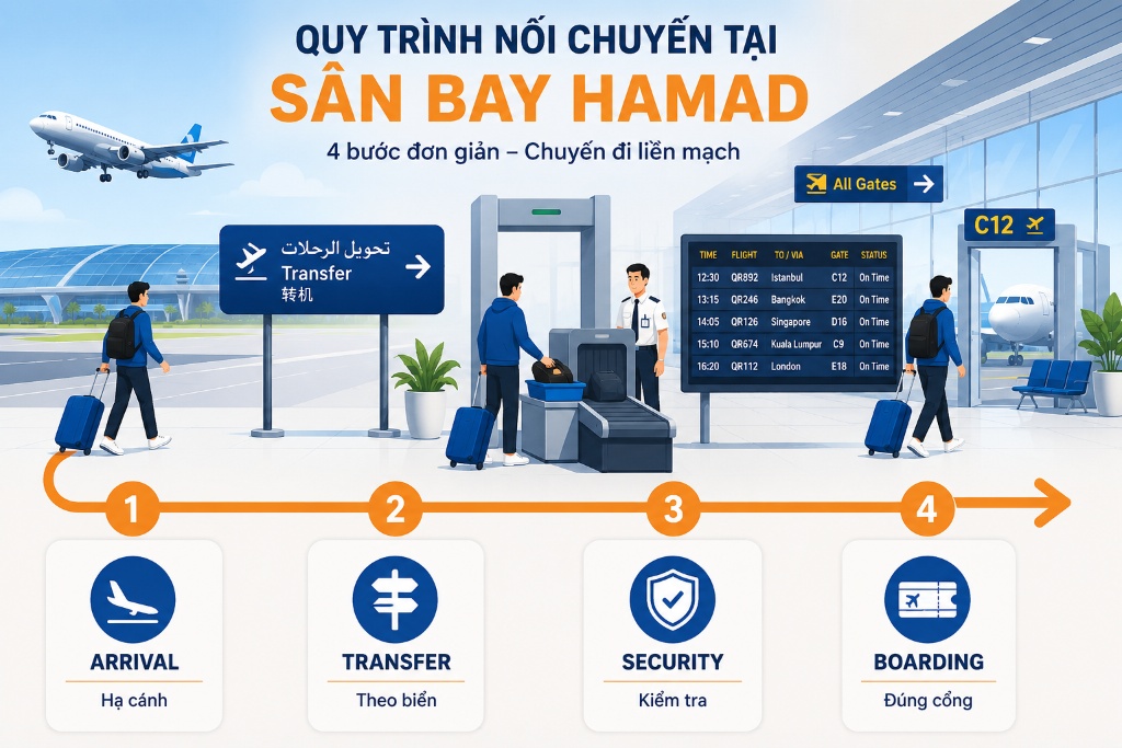 Transit tại sân bay Doha cần lưu ý gì để không lỡ chuyến?