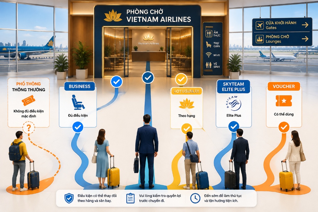 Phòng chờ Vietnam Airlines: Điều kiện sử dụng và những tiện ích nổi bật