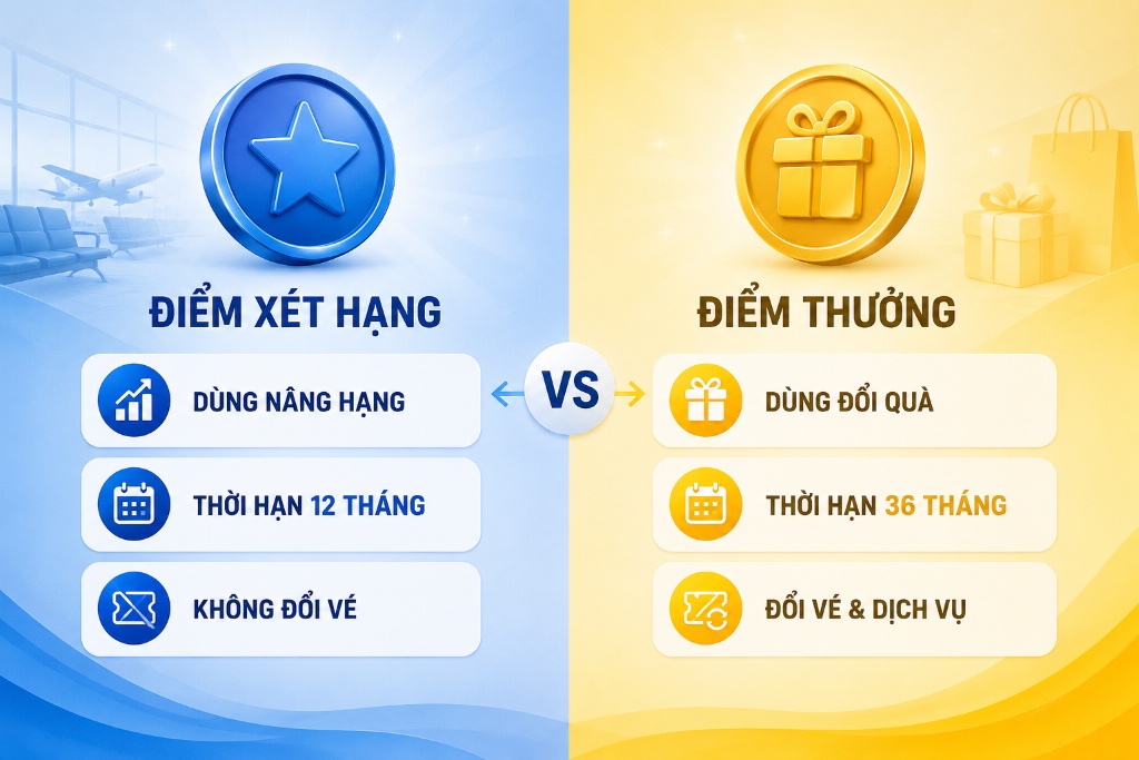 bảng minh họa các hạng thẻ hội viên Bamboo Airways