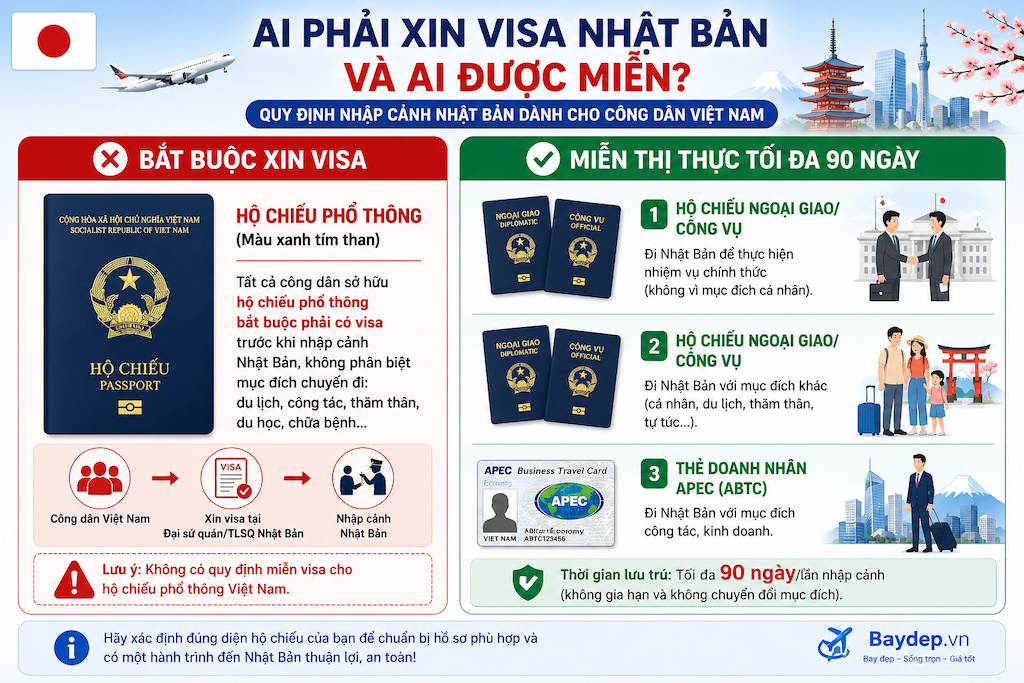 Đi Nhật Bản có cần visa không? Hồ sơ, lệ phí và lưu ý từ 7/2026