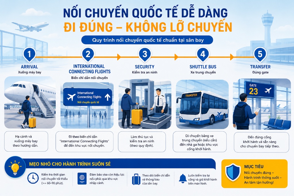 thẻ hành lý ghi điểm đến cuối trên chuyến nối chuyến