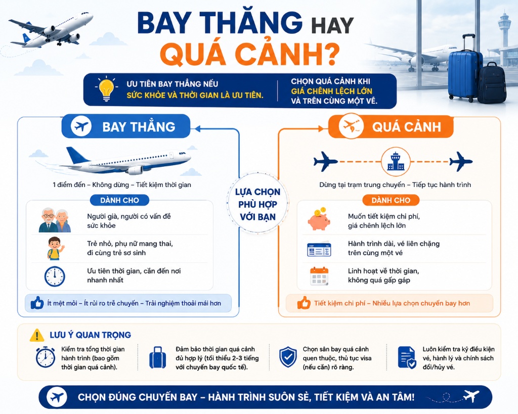 bảng cộng tổng chi phí vé và hành lý quốc tế