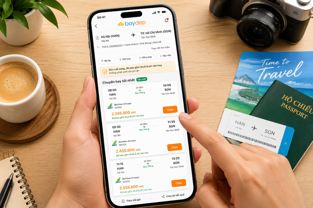 hành khách kiểm tra kích thước hành lý xách tay tại quầy Bamboo Airways
