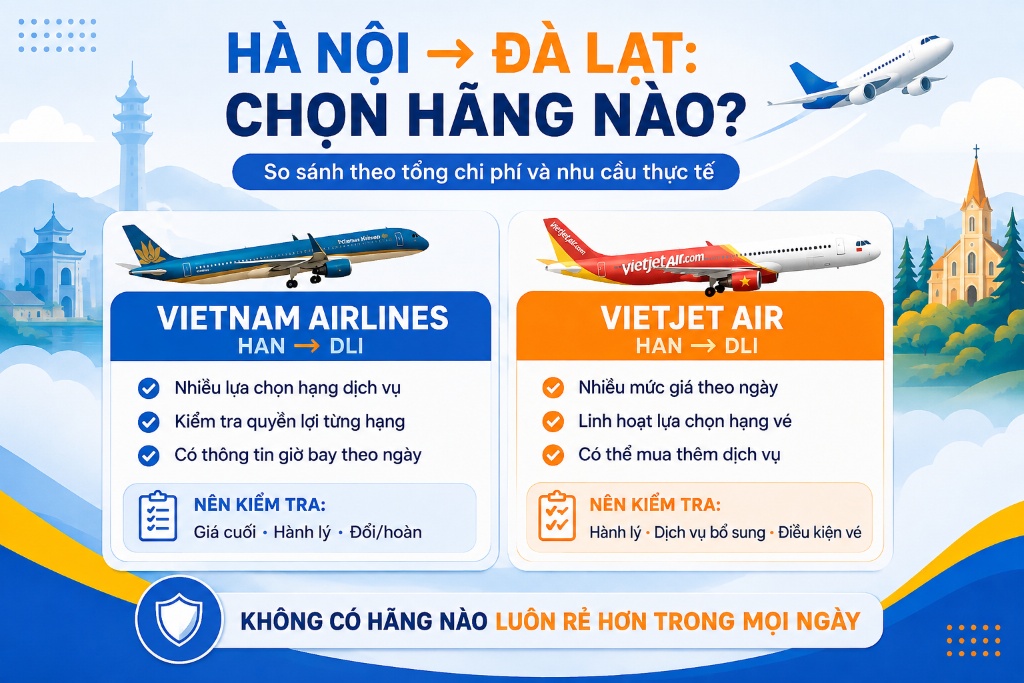 hành khách so sánh giờ bay giá vé và hành lý