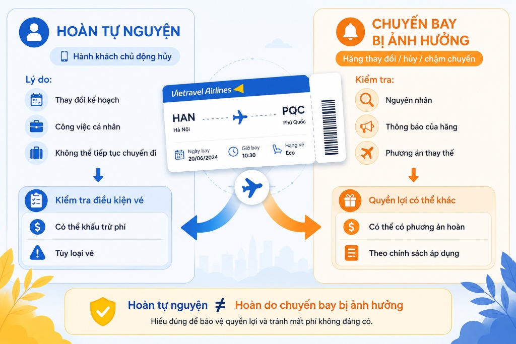 Hoàn vé Vietravel Airlines: khi nào được hoàn và cần làm gì?