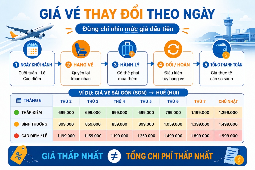 máy bay chuẩn bị khởi hành từ Tân Sơn Nhất đi Huế