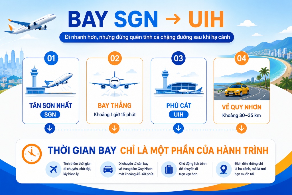 máy bay chuẩn bị khởi hành từ Tân Sơn Nhất đi Quy Nhơn