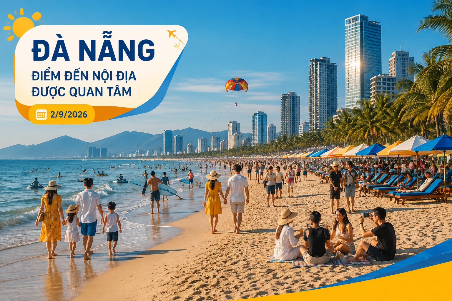 du khách tham quan khu vực biển Đà Nẵng mùa cao điểm