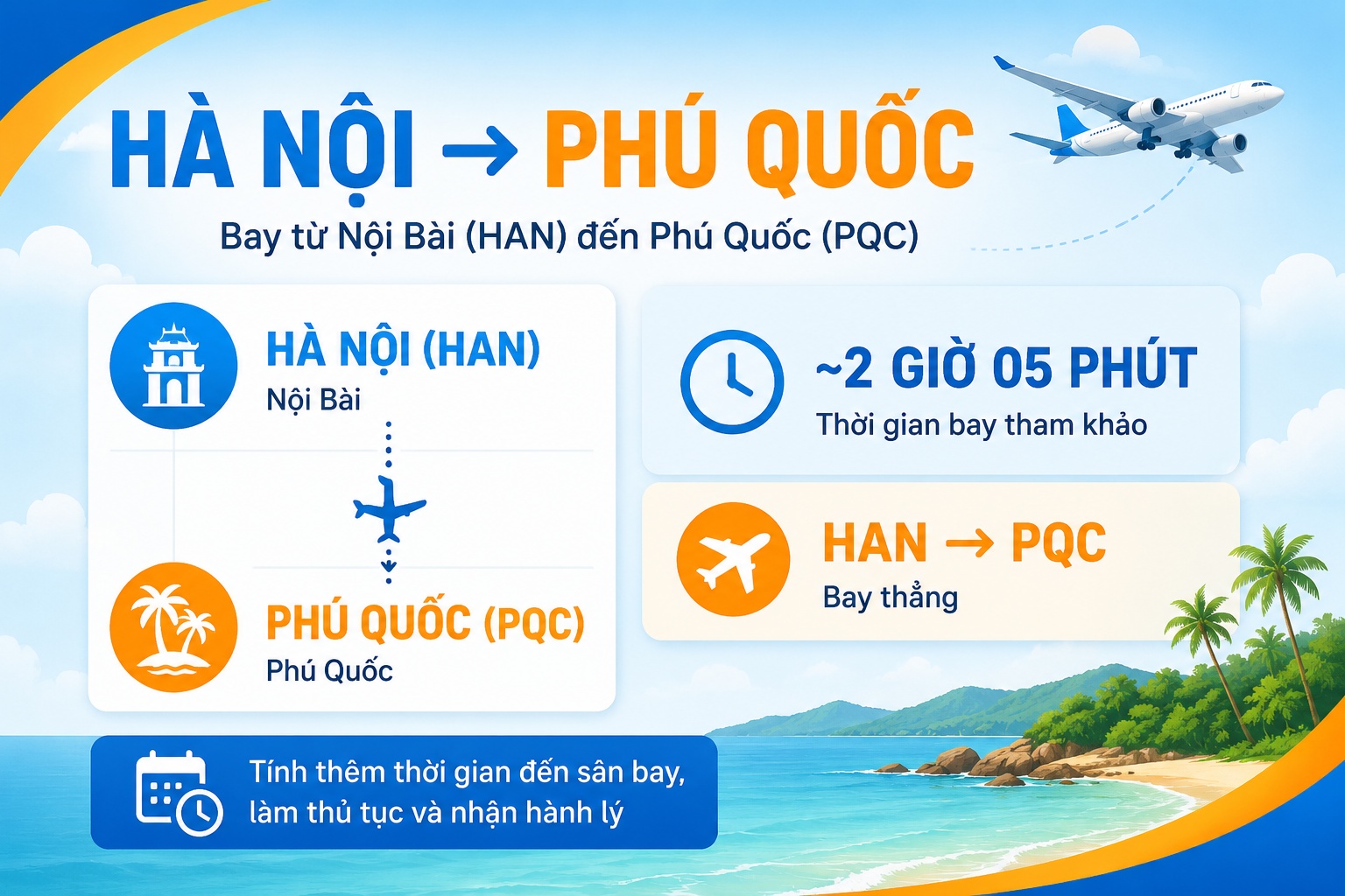 Vé máy bay Hà Nội Phú Quốc: cách chọn chuyến phù hợp và đặt vé thuận tiện