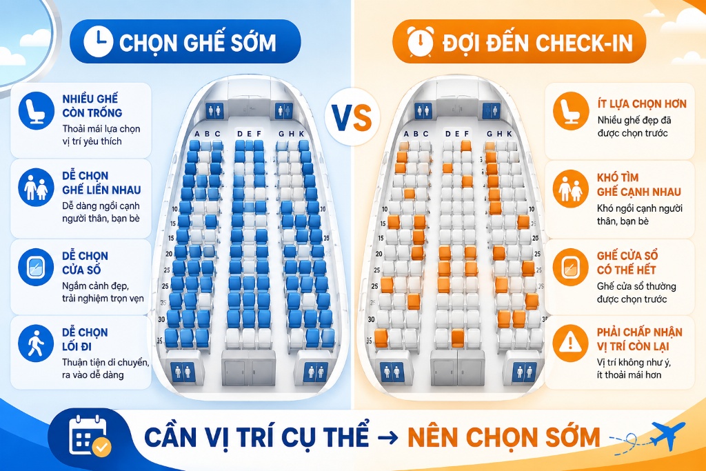 hành khách kiểm tra vị trí ghế gần cửa thoát hiểm máy bay