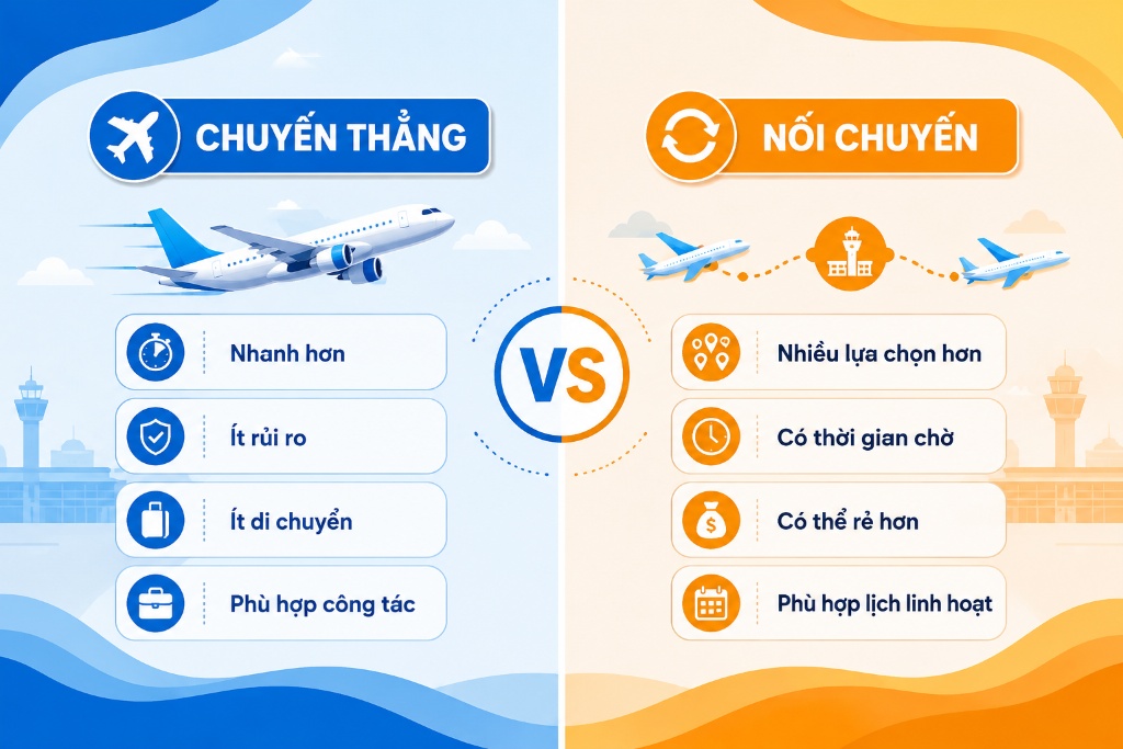 hành khách kiểm tra điểm đến nội địa trước khi chọn chuyến bay