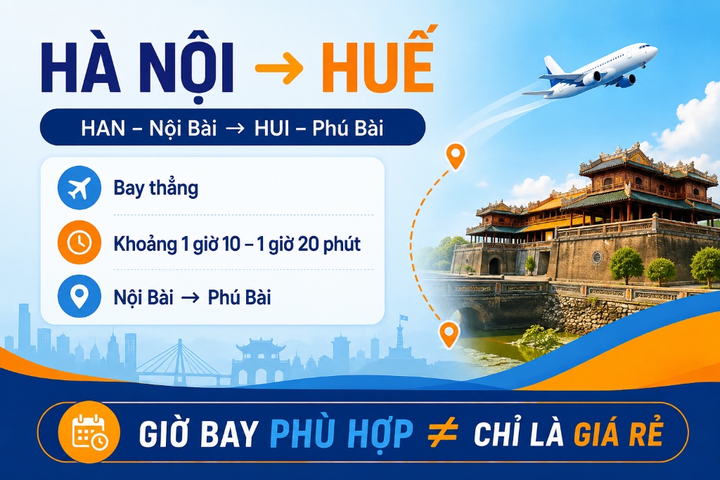 Vé máy bay Hà Nội Huế: hướng dẫn chọn hãng bay và đặt giá rẻ