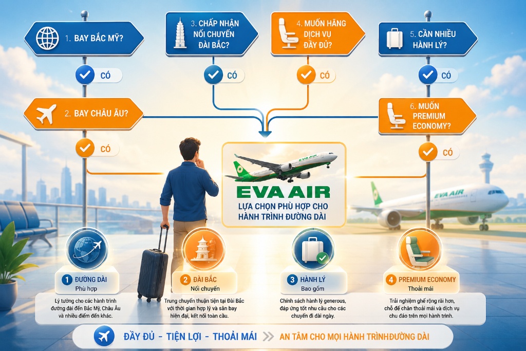 hành khách cân nhắc có nên bay EVA Air không