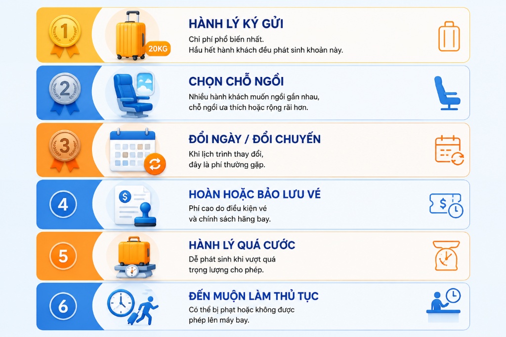 các khoản thuế phí trong tổng giá vé Vietjet