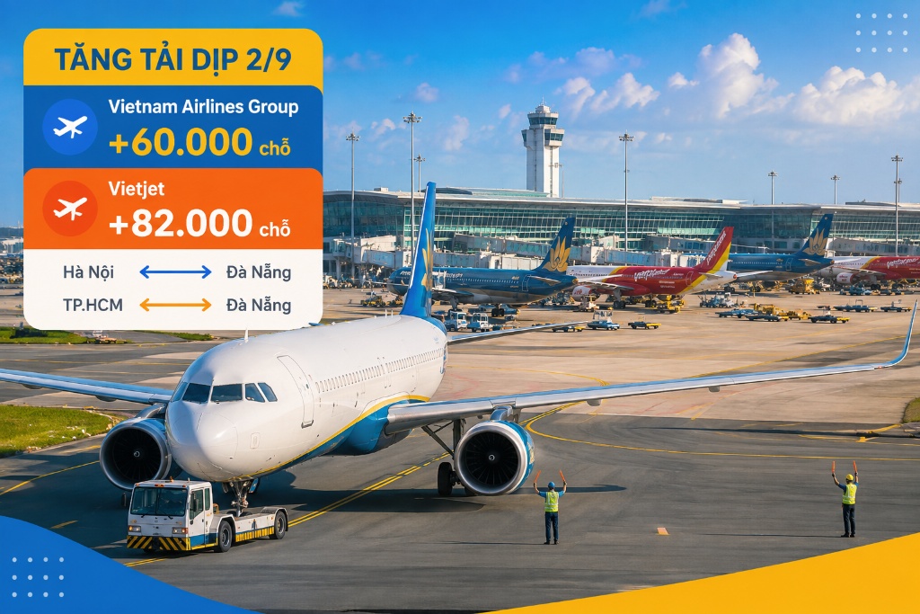 máy bay tăng chuyến phục vụ hành khách kỳ nghỉ Quốc khánh