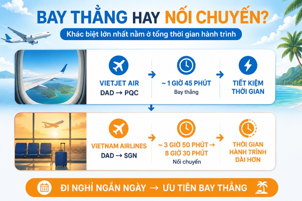 màn hình so sánh giá vé và điều kiện hành lý chuyến bay