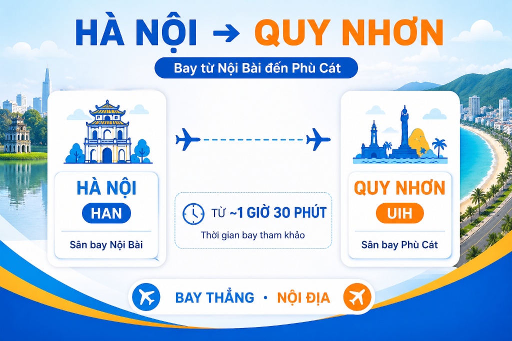 Vé máy bay Hà Nội Quy Nhơn: cách chọn hãng và giờ bay với giá siêu rẻ
