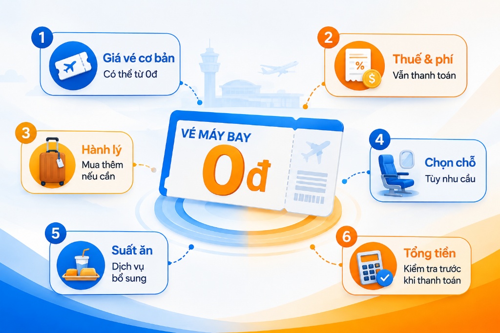 Vé 0 đồng Vietjet Air là gì? Cách săn vé và tính đúng tổng chi phí