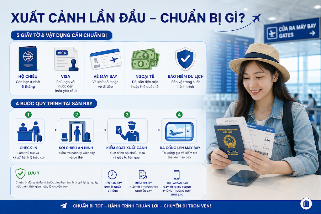 Xuất cảnh lần đầu cần chuẩn bị gì? Checklist đầy đủ từ A đến Z