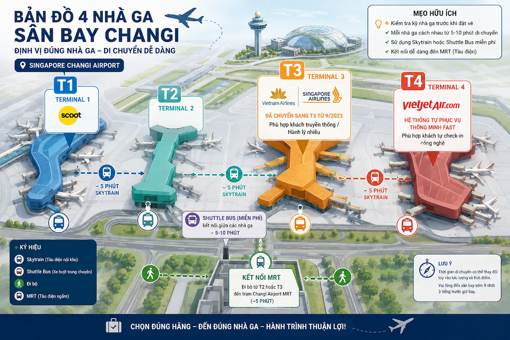 Vé máy bay Việt Nam đi Singapore: hãng nào bay, giá bao nhiêu và cách đặt rẻ nhất?