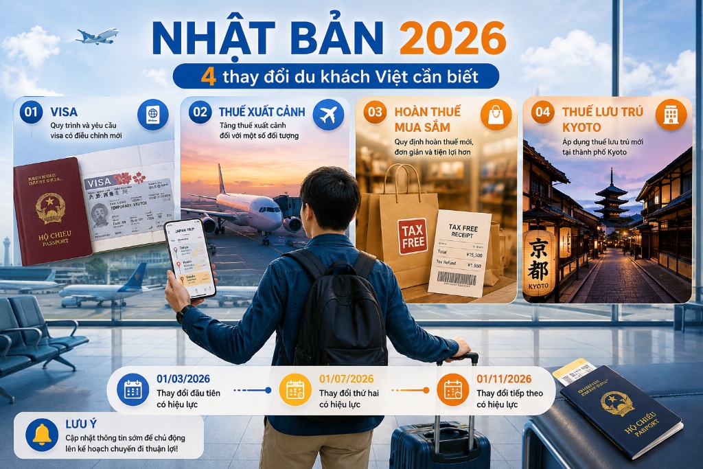 Các chính sách du lịch Nhật Bản mới đáng chú ý cuối 2026