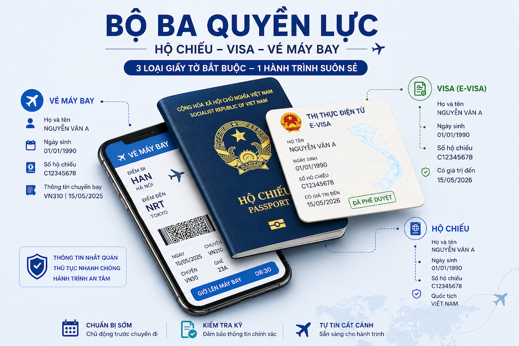 Mua vé máy bay quốc tế cần những giấy tờ gì? Danh sách đầy đủ theo từng bước