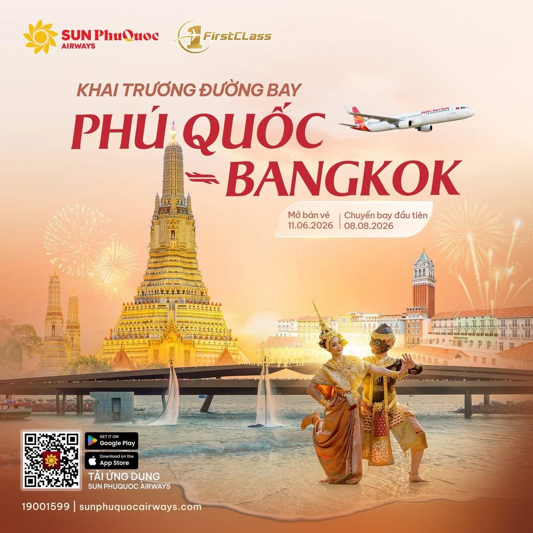  SUN PHUQUOC AIRWAYS CHÍNH THỨC KHAI TRƯƠNG ĐƯỜNG BAY PHÚ QUỐC – BANGKOK!