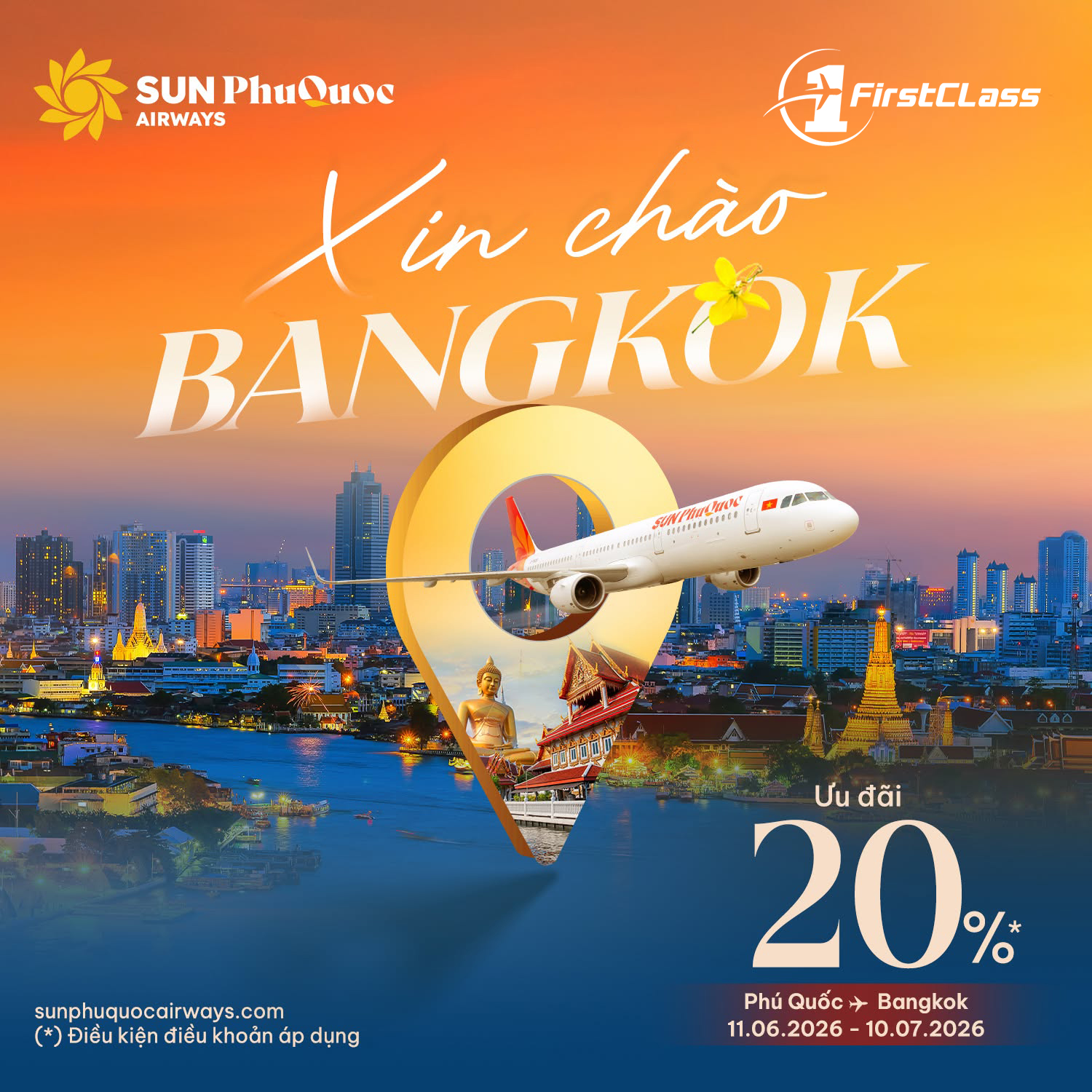 🚨 🇹🇭 SAWADEE KA BANGKOK – ƯU ĐÃI GIẢM NGAY 20% VÉ MÁY BAY! ✈️💜