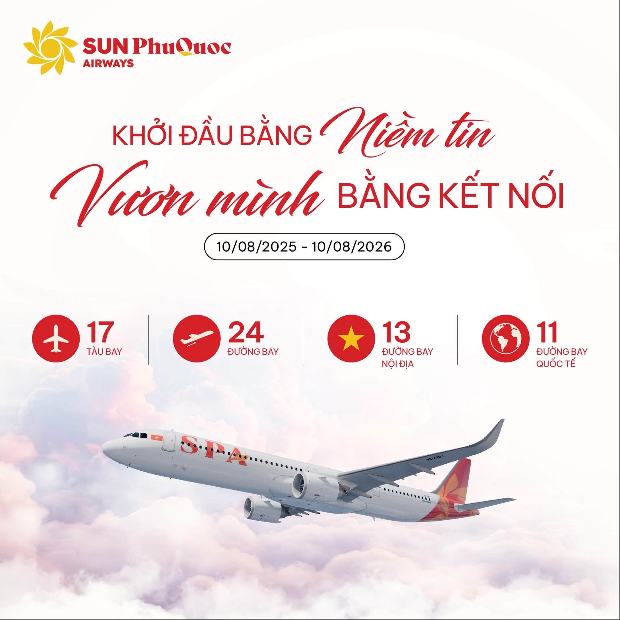 Sun PhuQuoc Airways kỷ niệm 1 năm: 17 tàu bay, 24 đường bay và hành trình vươn xa