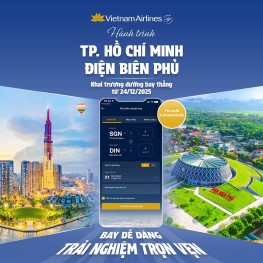 Vé Máy Bay TP.HCM Điện Biên | Bay Thẳng Vietnam Airlines Giá Rẻ
