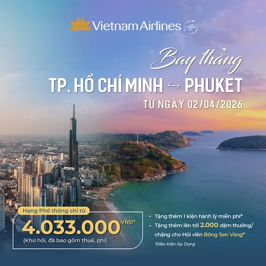 BAY THẲNG TP.HCM - PHUKET CÙNG VIETNAM AIRLINES