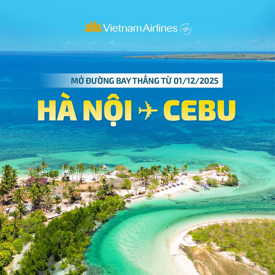 Vietnam Airlines Chính Thức Mở Đường Bay Thẳng Hà Nội – Cebu Từ 01/12/2025