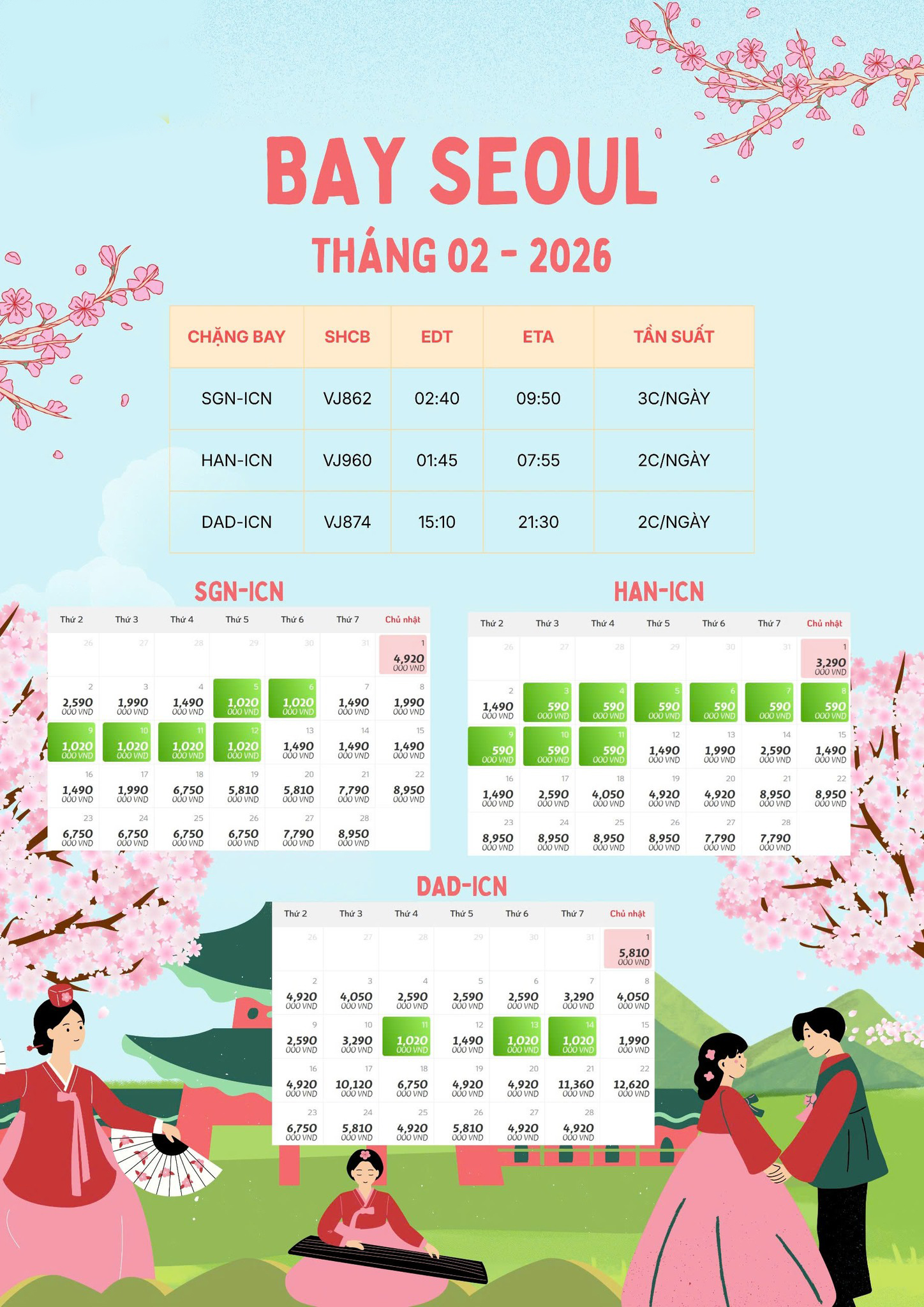 Vé Máy Bay Việt Nam Đi Seoul Giá Rẻ Chỉ Từ 590.000đ