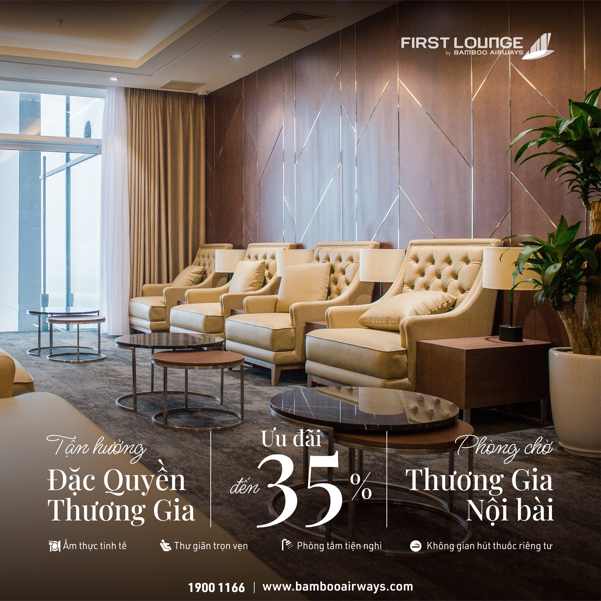 Nhanh tay “chớp” ưu đãi tới -35% vé phòng chờ Thương gia Bamboo Airways!