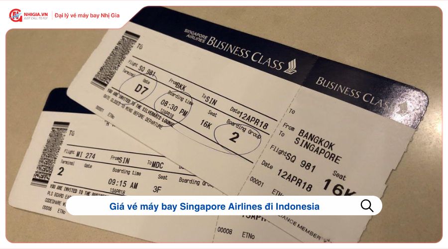 Giá vé máy bay Singapore Airlines đi Indonesia