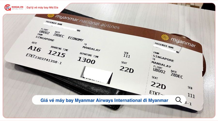Giá vé máy bay Myanmar Airways International đi Myanmar