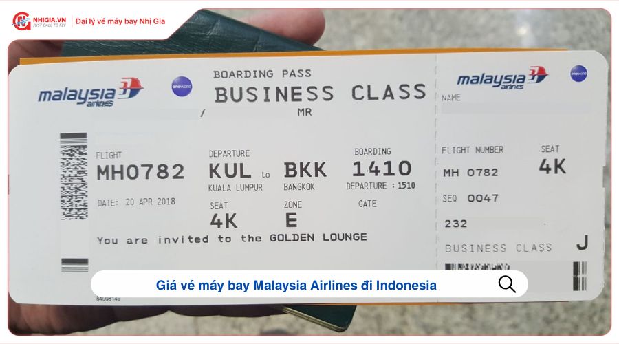 Giá vé máy bay Malaysia Airlines đi Indonesia