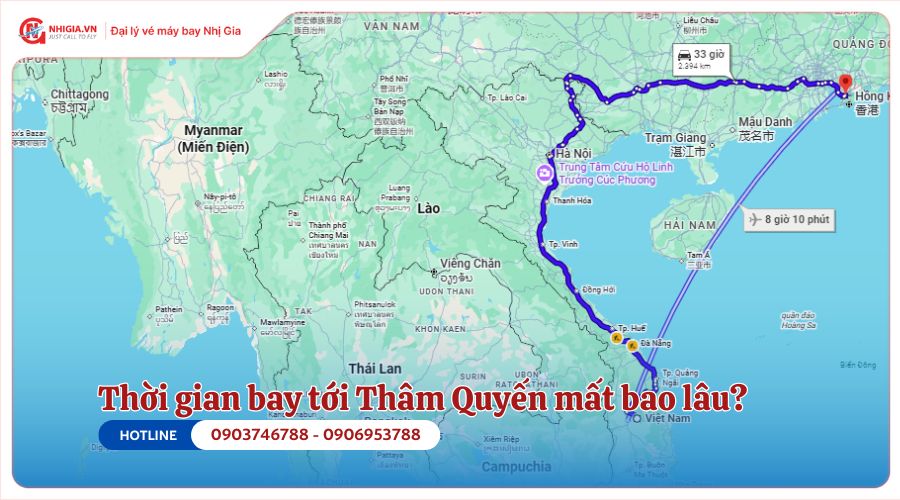 Thời gian bay tới Thâm Quyến mất bao lâu?