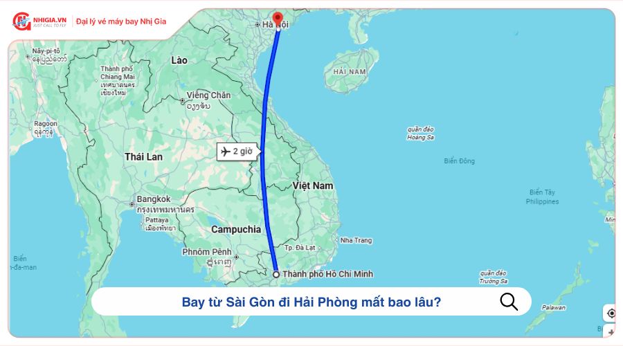 Bay từ Sài Gòn đi Hải Phòng mất bao lâu?