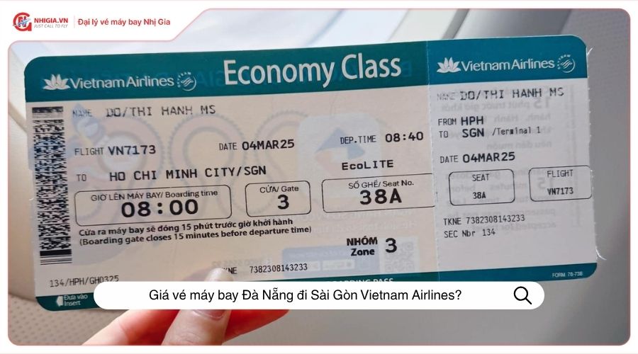 Giá vé máy bay Đà Nẵng đi Sài Gòn Vietnam Airlines?