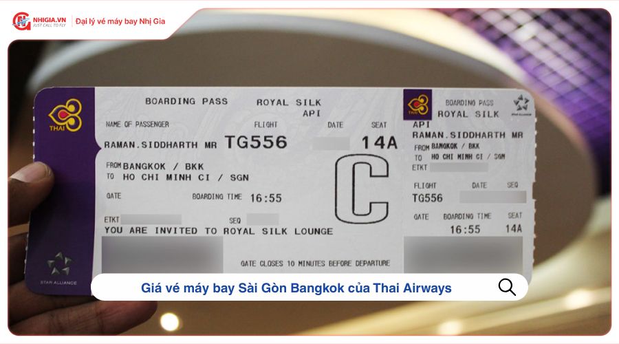 Giá vé máy bay Sài Gòn Bangkok của Thai Airways