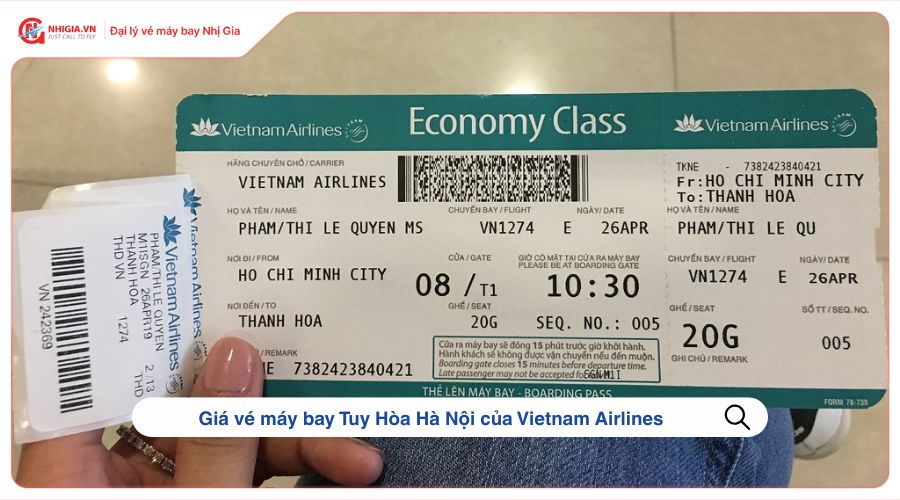 Giá vé máy bay Tuy Hòa Hà Nội của Vietnam Airlines